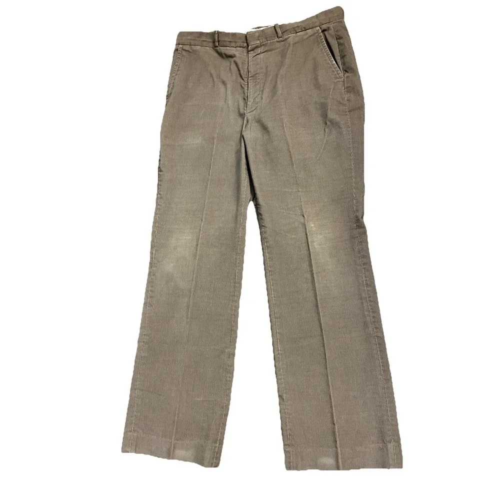 Vintage F.F. Farah Brown Medium Wale Corduroy Pants 35 x 30 Straight Leg